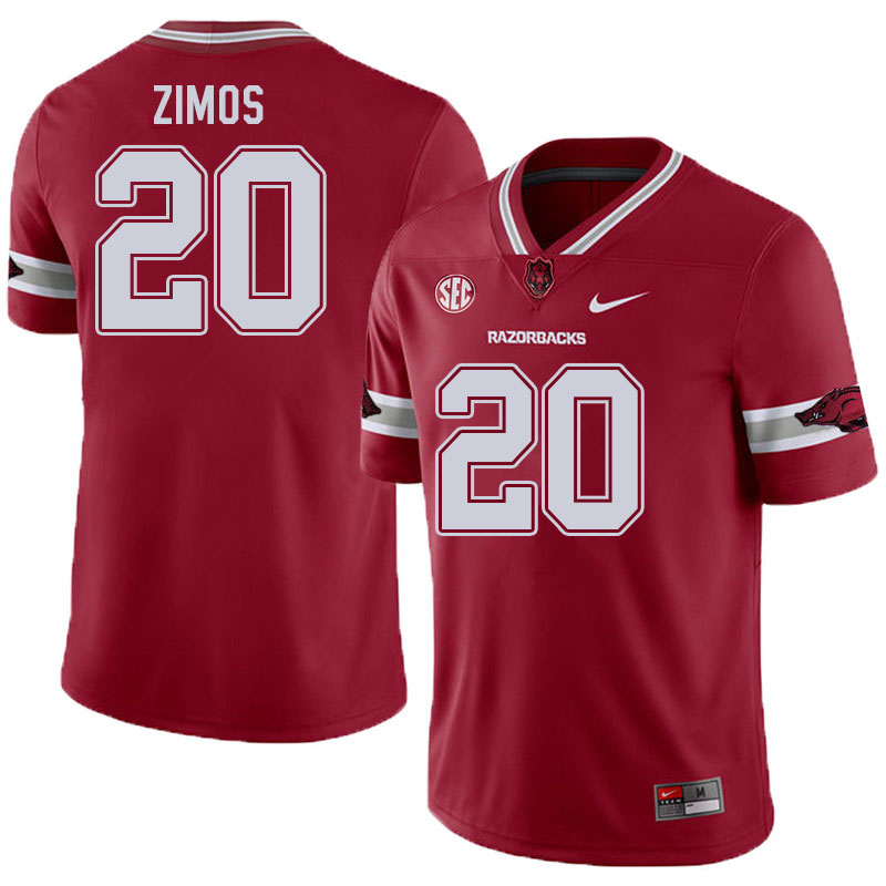 Men #20 Zach Zimos Arkansas Razorbacks College Football Jerseys Sale-Alternate Cardinal